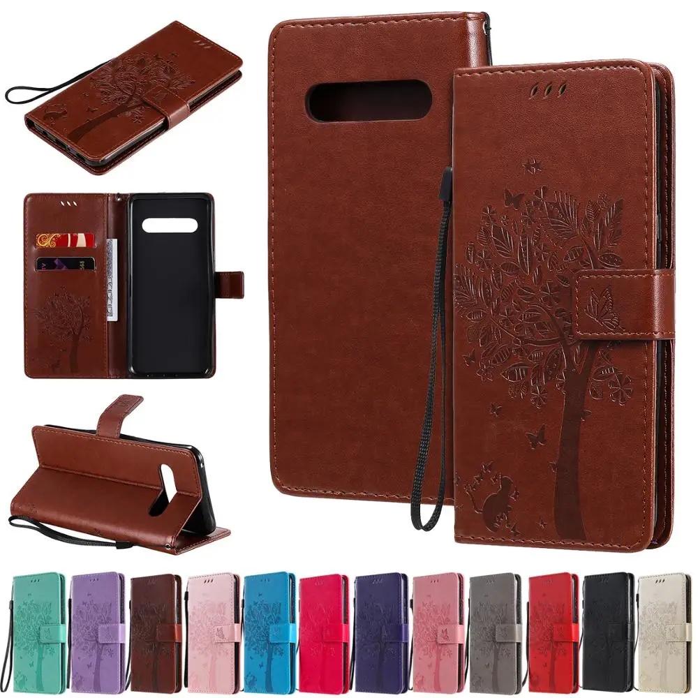 

Cartoon Cat Tree Wallet Flip Leather Case For Samsung S6 Edge Plus S7 Edge S8 Plus S9 S10 Plus S10e S10 Lite S20 Plus S20 FE