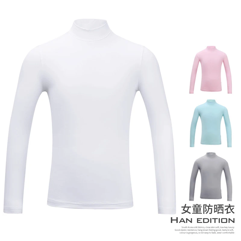 Sesons Outdoor Sunscreen Polo Shirt Tops Ultra-cool Genuine Children Golf/tennis Clothes Girl Ice Silk Long Sleeve Shirt Clothes