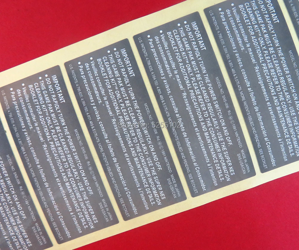 Сменная наклейка на заднюю крышку для игровых карт SNES этикетка версии snes