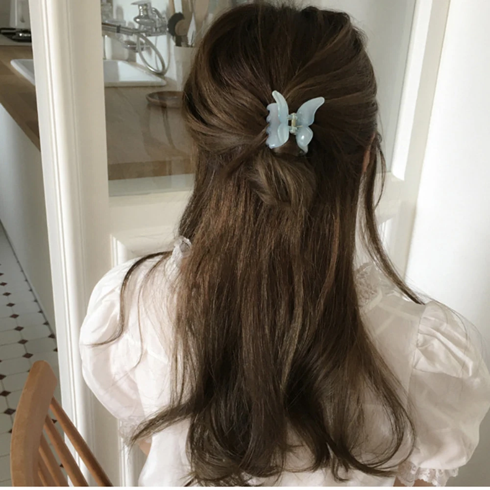 Корейские Когти для волос милые стереоскопические полимерные бабочки цветной