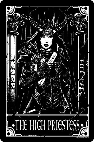 

Tarot The High Priestess Theme Metal Tin Sign 8x12 Inches