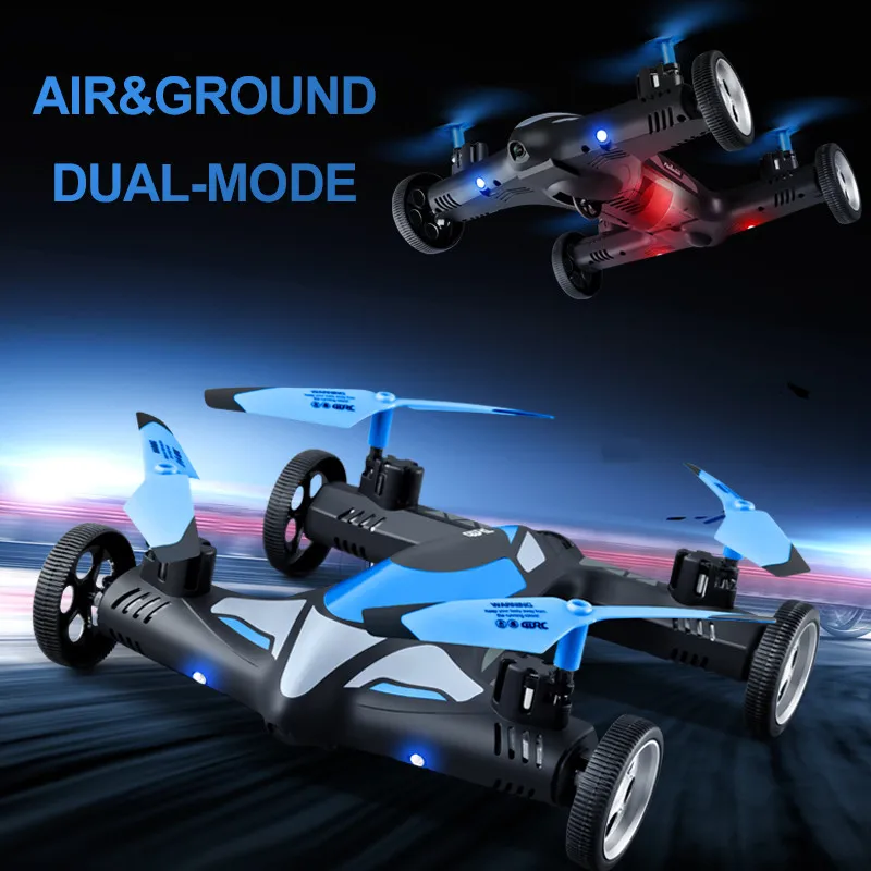 4DRC 2-in-1 2.4G RC Drone Air-Ground Flying Car 4K HD Camera Dron Quadcopter with LED Night light Helicopter Toys For Children