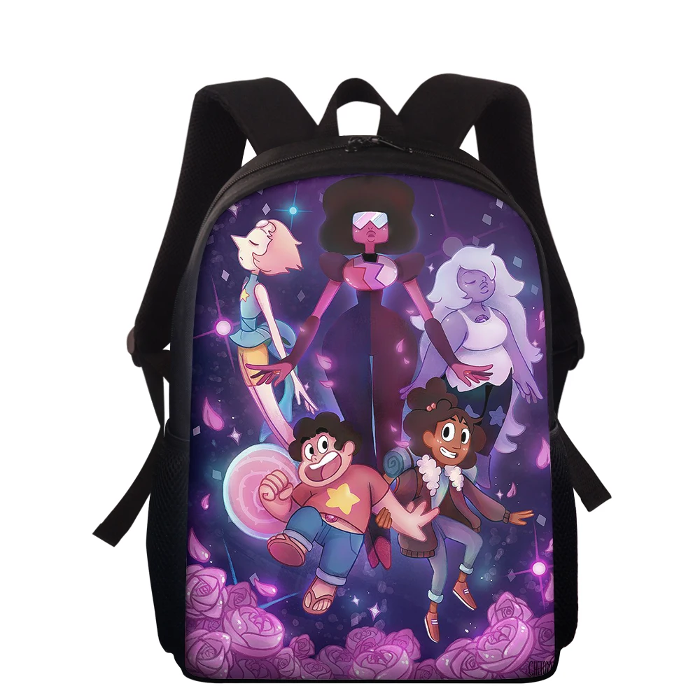 HaoYun Fashion 15-Inch Children's Backpack Steven Universe Pattern Kids School Bags Cartoon Anime Design Students Book Bags