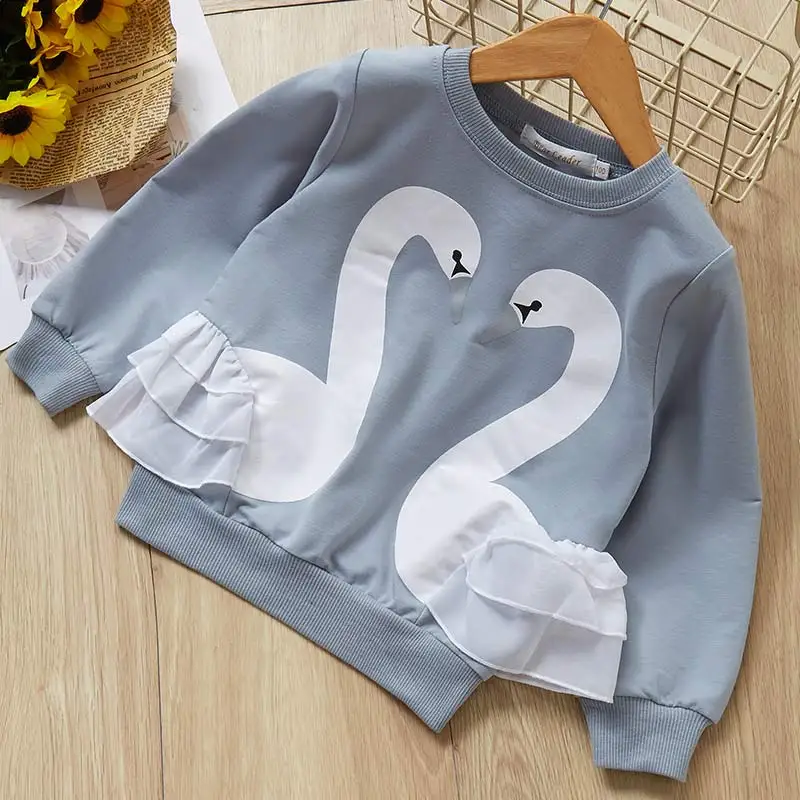 az1016 blue Bear Leader/рубашки для девочек; Новинка года; сезон осень; модные рубашки с длинными рукавами для активного отдыха; Детские рубашки с принтом короны для маленьких девочек - Цвет: az1016 blue