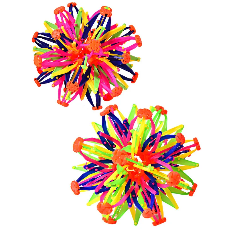 Цельный тянущийся раздвижной мяч игрушки для малышей разноцветный бросания