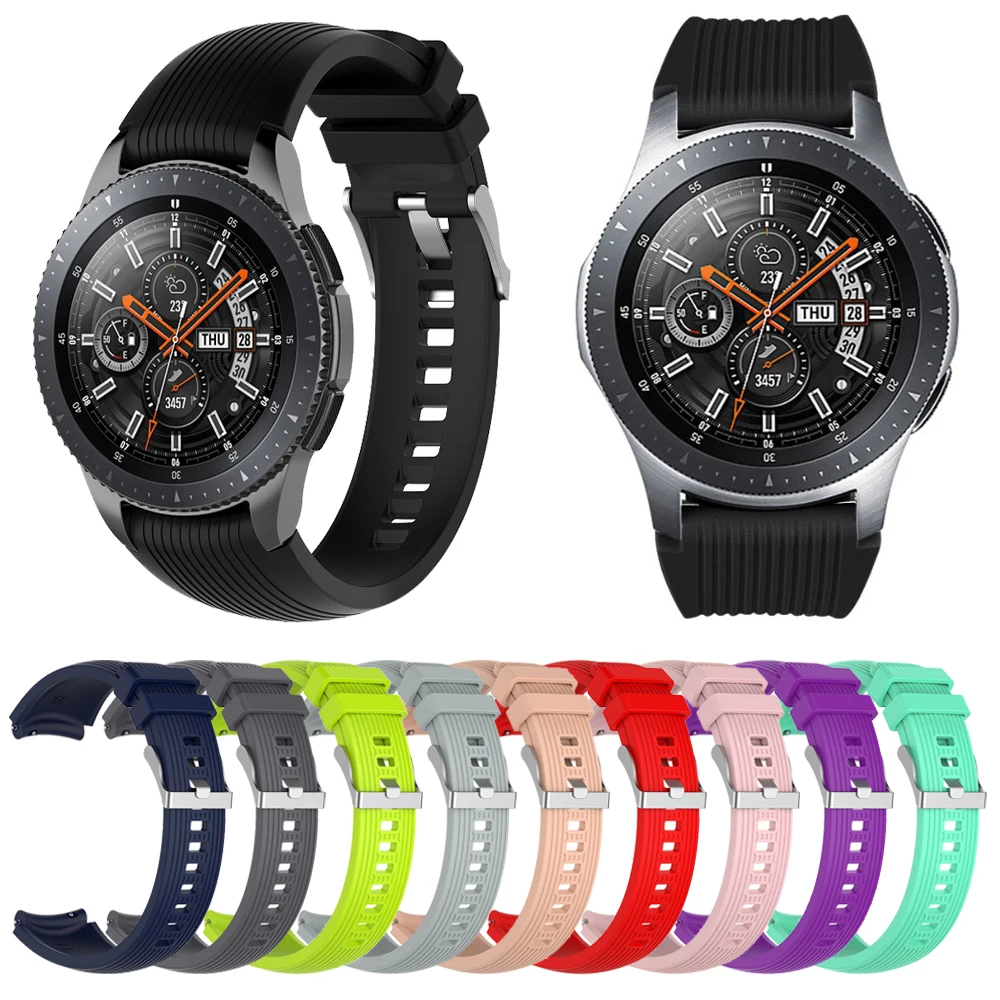 Силиконовый ремешок для часов Samsung Galaxy 20/22 мм 42/46 Gear S3 S2 Классический Amazfit GTR/Huawei 2