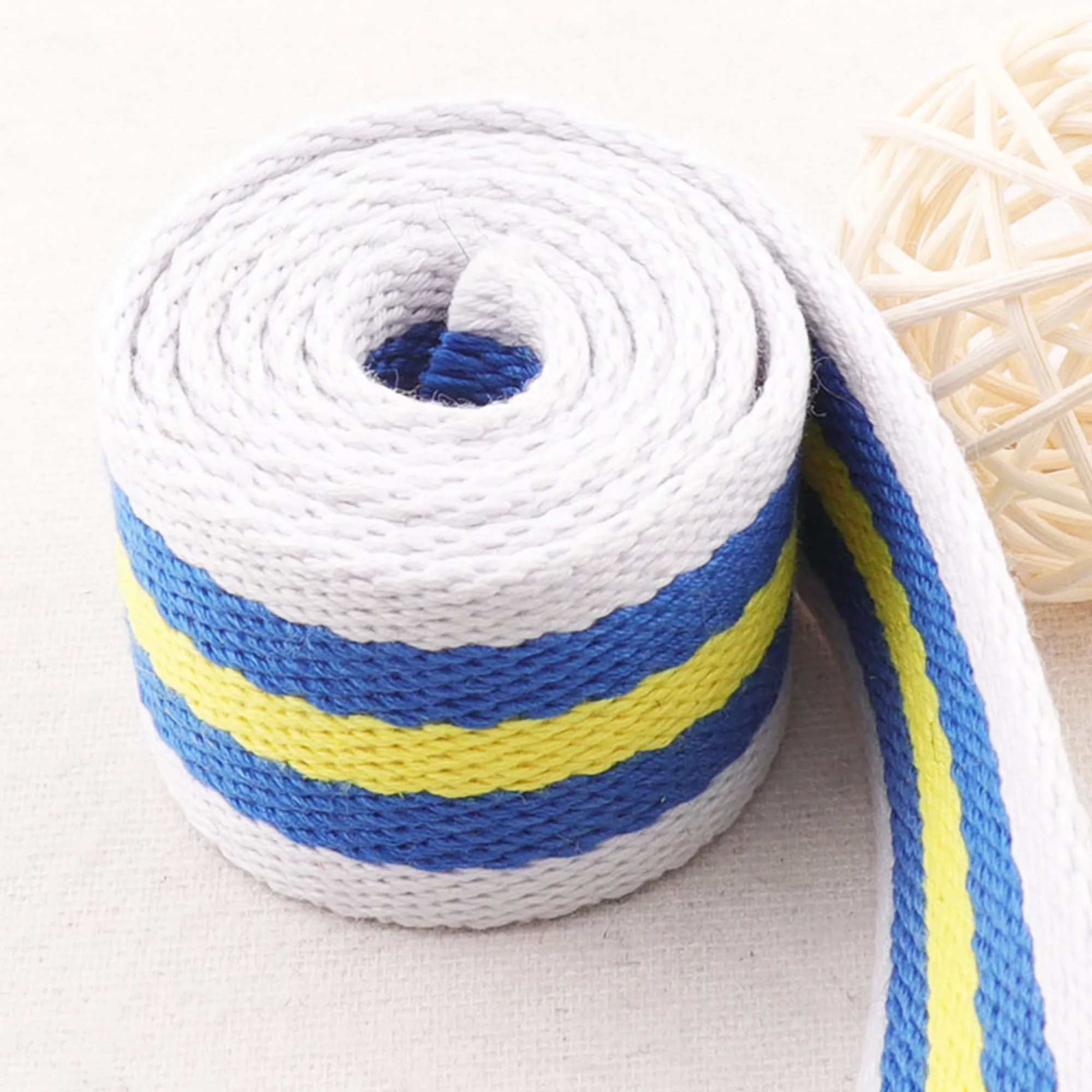 1 1/2 &quot(38 мм) белая синяя желтая полосатая саржевая лента тяжелая сумка ремни