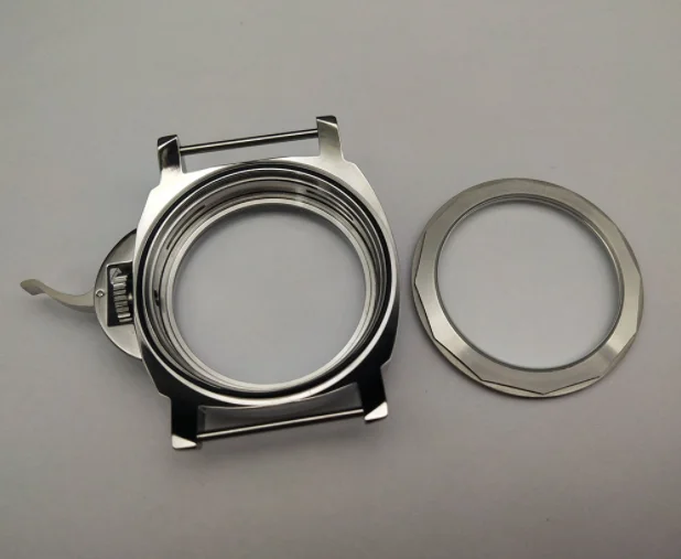 

44mm Polished 316L Watch Case Mineral Crystal for 3600 Hand Winding Movement