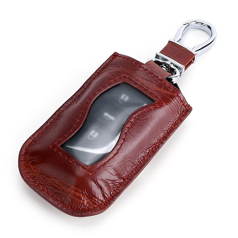 2020 New Car Key Wallet Genuine Leather Zipper Window Men and Women Car Key Bag Set Retro Casual