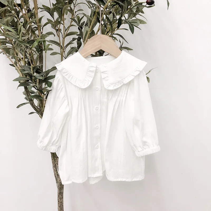 

Baby Girl Shirts Fashion White Long Sleeve Tops for Girl 1 2 3 4 5 6 Y Toddler Baby Girl Shirt 2020 Spring Autumn Toddler Shirts
