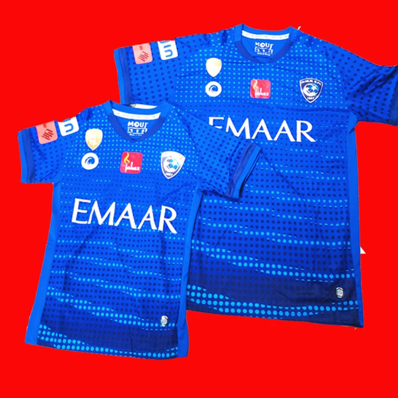 Одежда для родителей и детей Спортивная футболка Футбольная Талия синяя модная