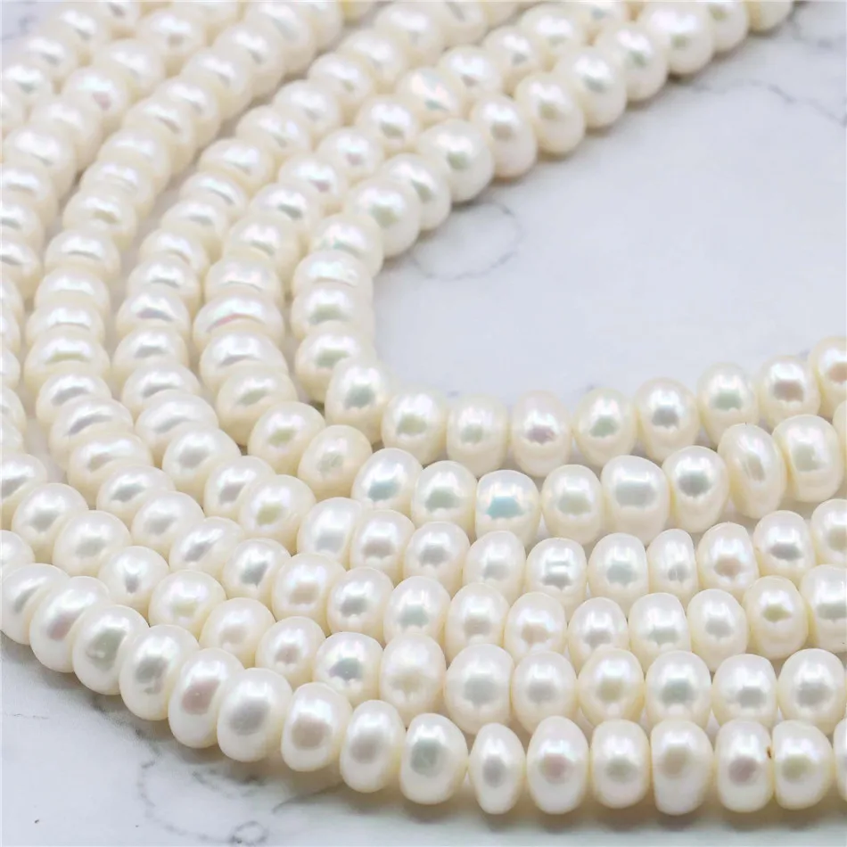 Белый пресноводный жемчуг акоя 6*8 мм жемчужные ракушки свободные бусины Женские