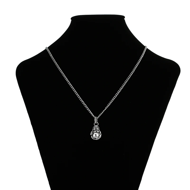Кулон Будды ожерелье с звеньями Цепи винтажный китайский стиль кулон женский