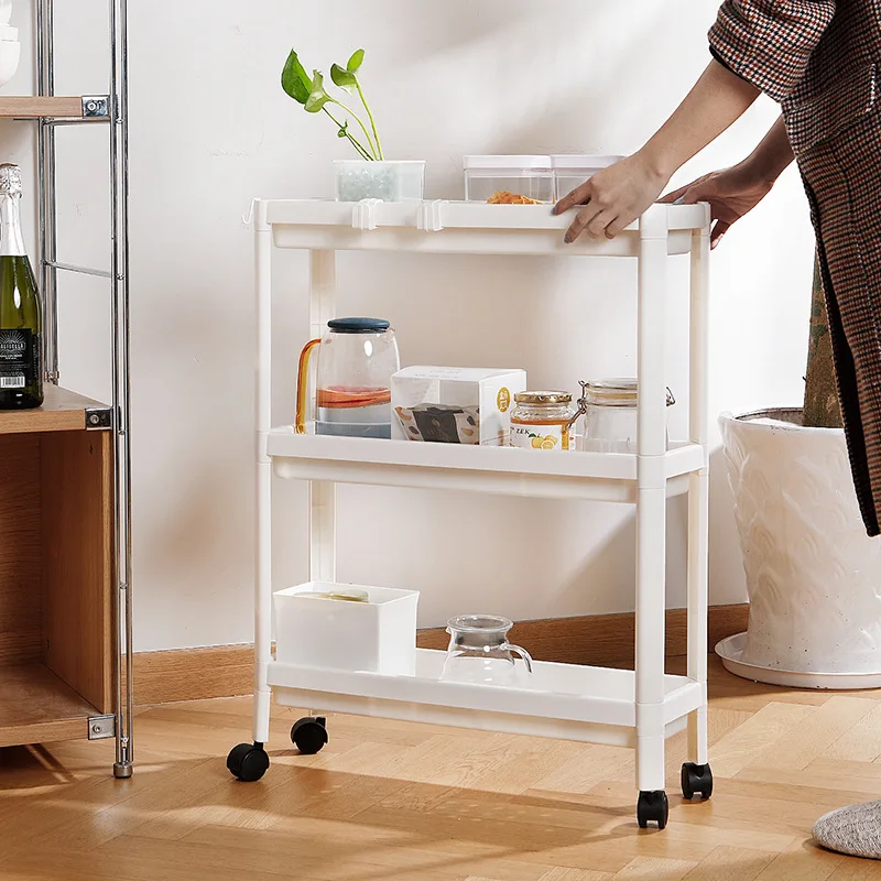 2/3 Tier Slim Movable Storage Rack Cart Rolling Wheels Shelf Tableware Clothes for Kitchen Bathroom | Дом и сад