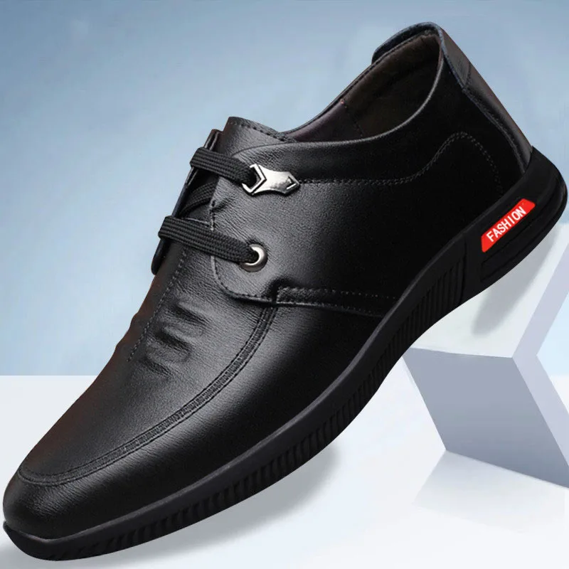 2020 Брендовые мужские кожаные повседневные туфли деловые на плоской подошве