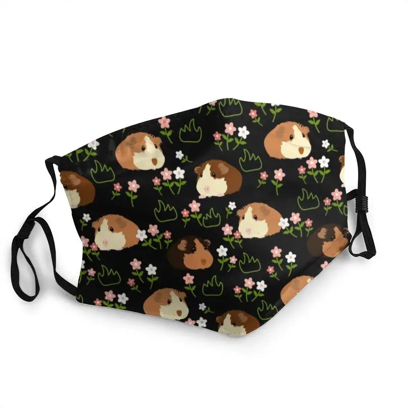 

Маска для лица для взрослых от морской свиньи и цветов, неодноразовая Пылезащитная маска для защиты от смога у животных, респиратор