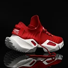 Новинка 2020, мужские повседневные кроссовки Damyuan на платформе, мужские удобные нескользящие кроссовки, спортивная обувь с эластичным кружевом красного цвета