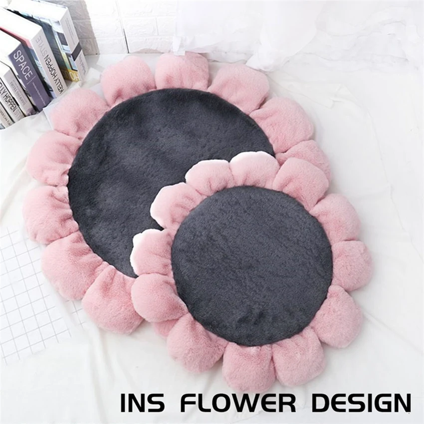 Кролик бархат с цветочным узором коврик для кота собаки Ins милая собака кровать