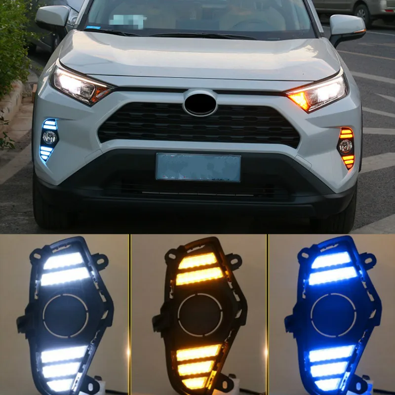 2 шт. LED DRL для Toyota RAV4 2019 2020 Светодиодный дневной светильник Водонепроницаемый с
