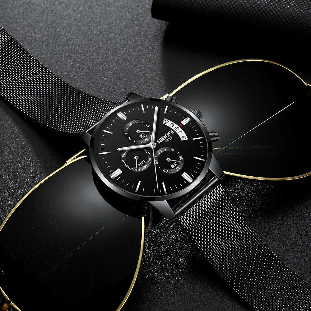 NIBOSI Relogio Masculino Luxury Men Watches Top Brand Men's Quartz Clock Waterproof Sports Chronograph Wristwatches Montre Homme