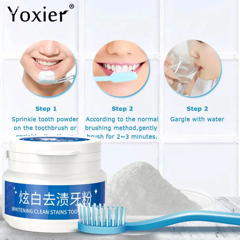 

Whitening Clean Stains Tooth Powder Clean Mouth Brighten Reduce Tooth Stain Breath Fresh Natural Pearl Dental Health Care 30g