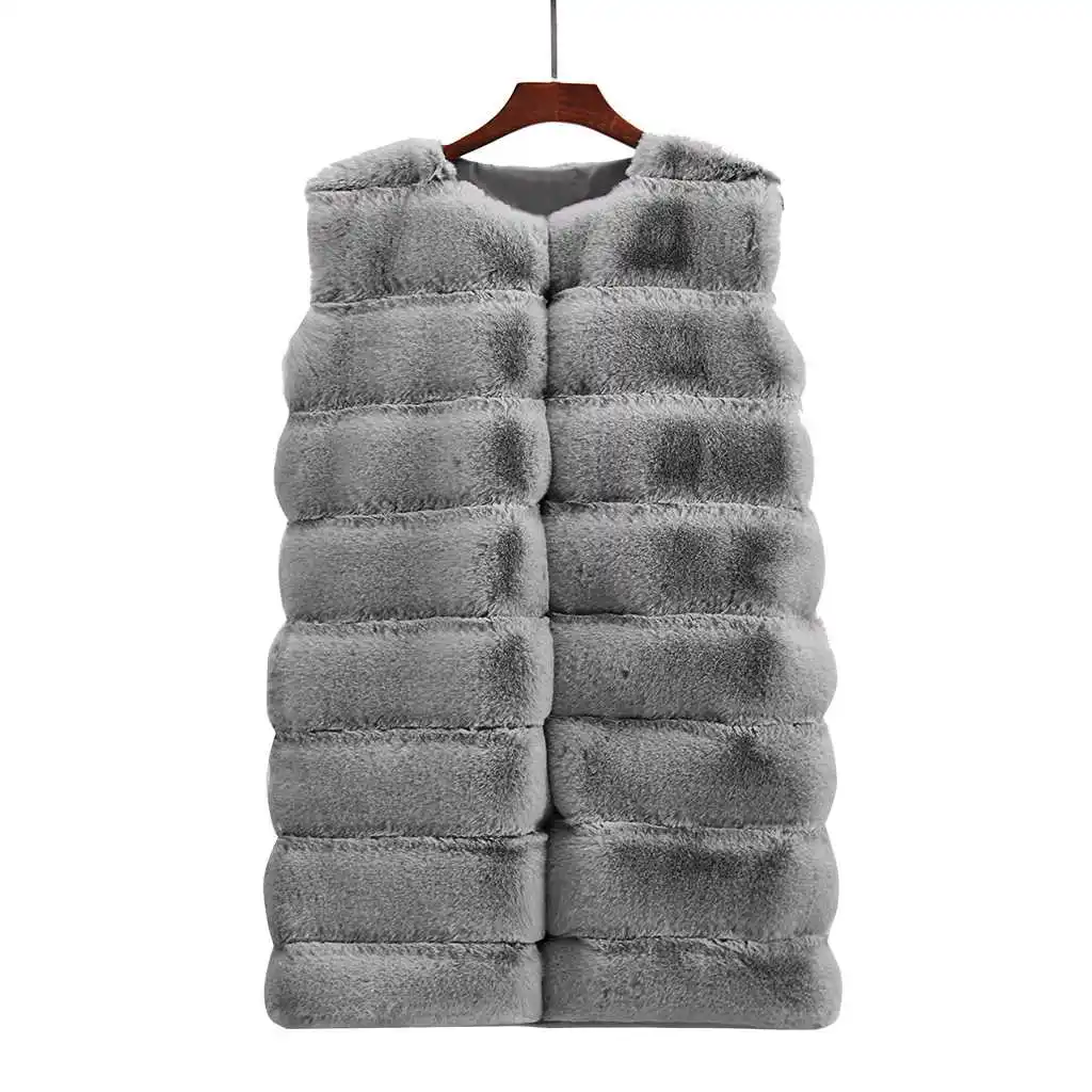 

Women Winter Sleeveless Jacket Outwear Gilet Vest Coat Warm Faux Fur Waistcoat