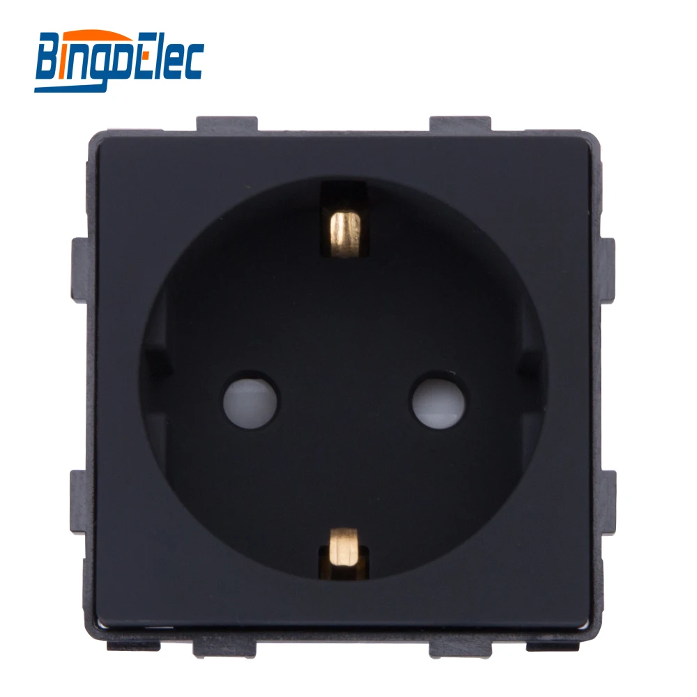 Golden black Europe Germany wall power socket EU | Electrical Sockets