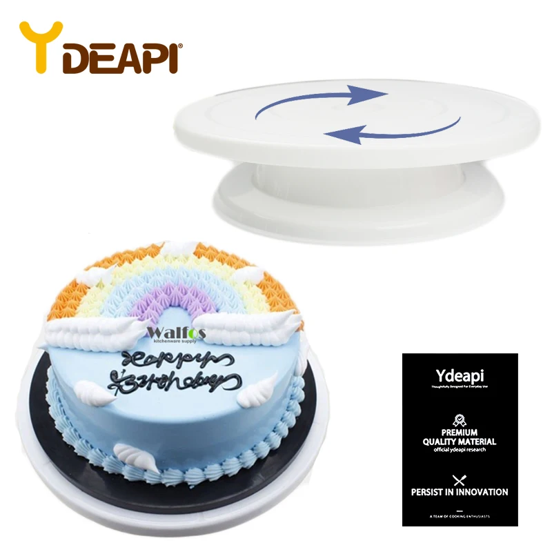 

YDEAPI Cake Turntable Rotating Anti-Skid Round Cake Stand Cake Decorating Tools Cake Rotary Table Kitchen DIY Pan Baking Tools