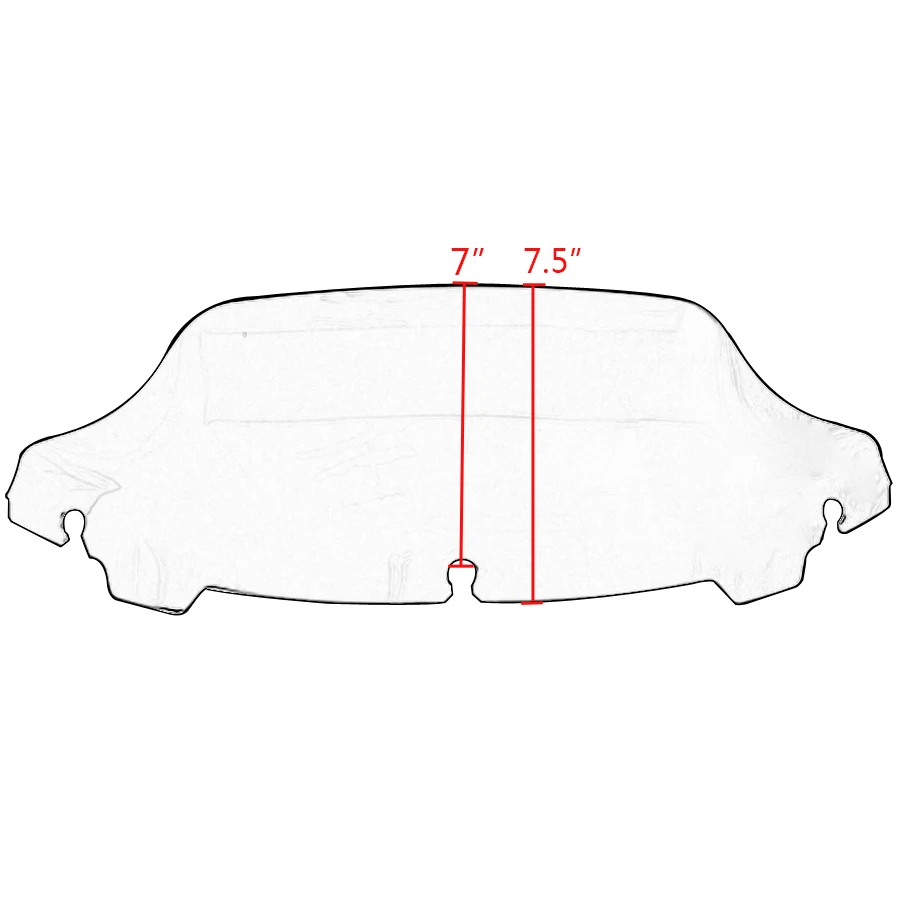 7 &quotчерный/дымчатый/прозрачный волнистый Верхний обтекатель ветрового стекла