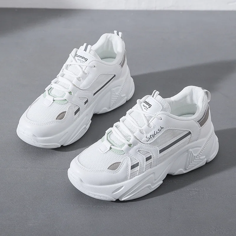 

Ladies Non-Leather Casual Shoes Spring 2021 New Comfortable Breathable Thick-Soled Sports Shoes Outdoor Running Sports Shoes