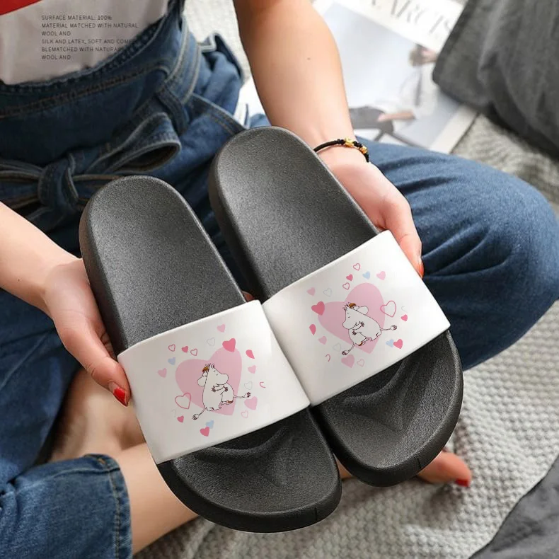 

Fun Cartoon Cute hippo Print women slippers Casual Harajuku Shoes Summer Ladies sandals Slippers zapatillas mujer