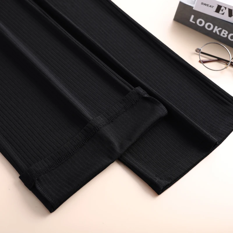 Брюки женские мягкие с широкими штанинами повседневные Слаксы завышенной талией