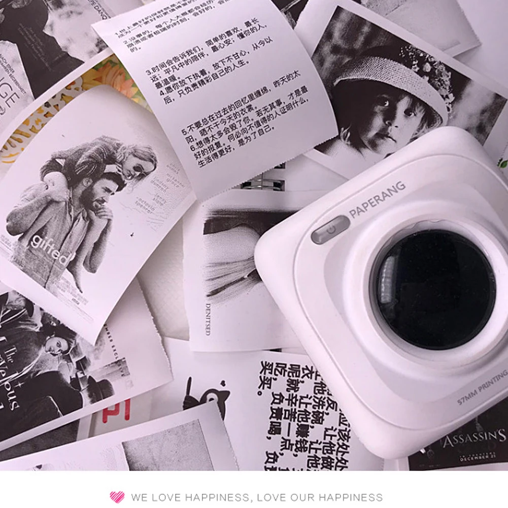 Мини фотопринтер печать наклеек Бумага рулон самоклеющейся Термальность для