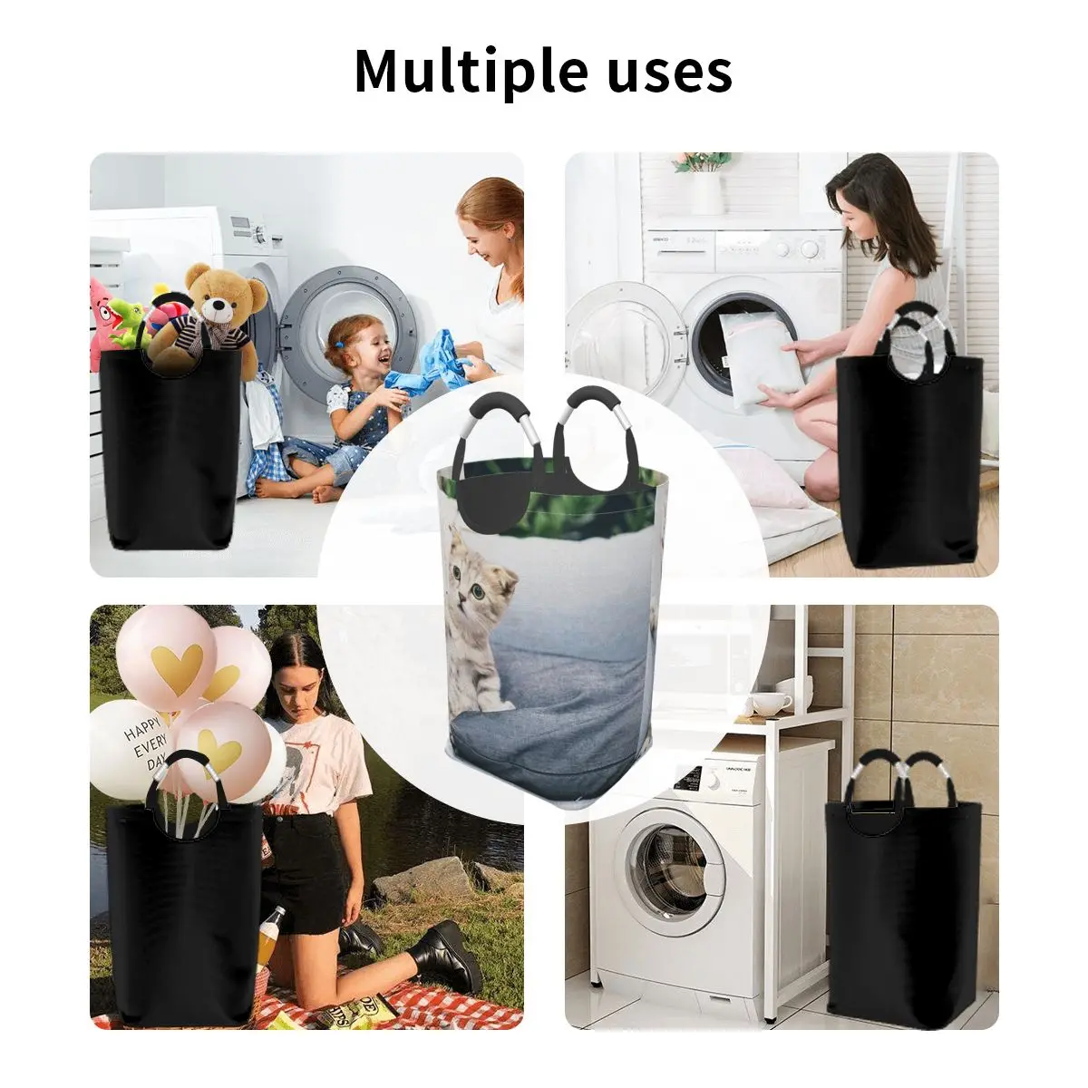 

Lovely Cat Clothing Laundry Basket Bag Folding Laundry Basket Large Capacity Clothes Storage Bag Storage Bucket Waterproof