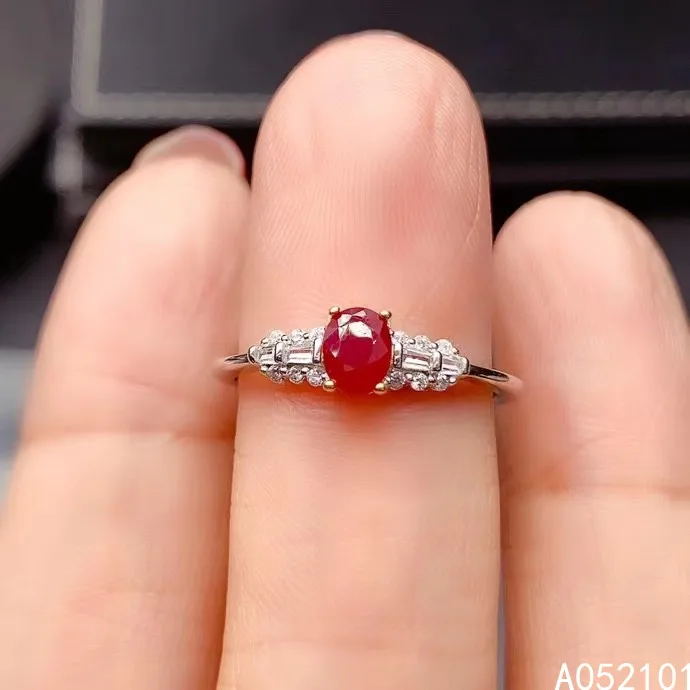 KJJEAXCMY fine jewelry S925 sterling silver inlaid natural ruby new girl vintage ring support test Chinese style with box