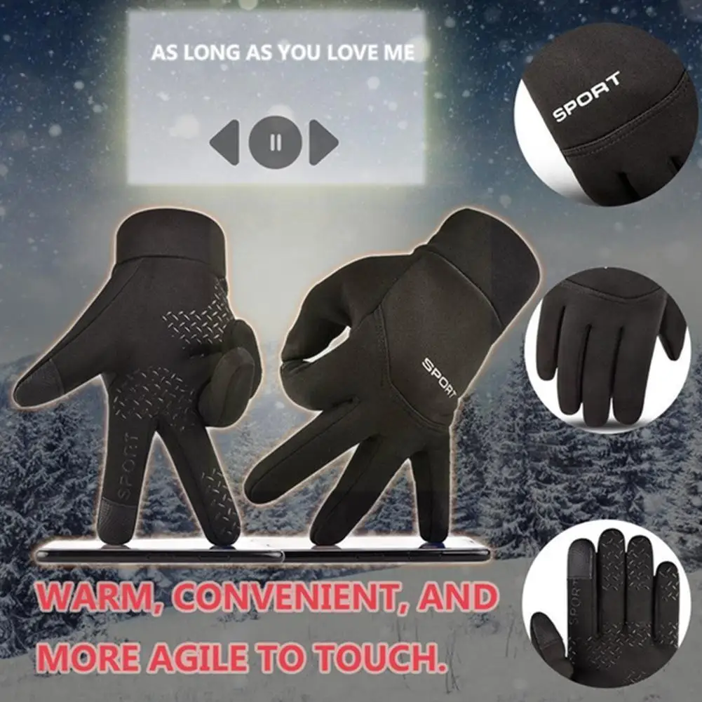

Уличные зимние перчатки, водонепроницаемые мотоциклетные термальные флисовые нескользящие перчатки для езды на экране, мотоциклетные уст...