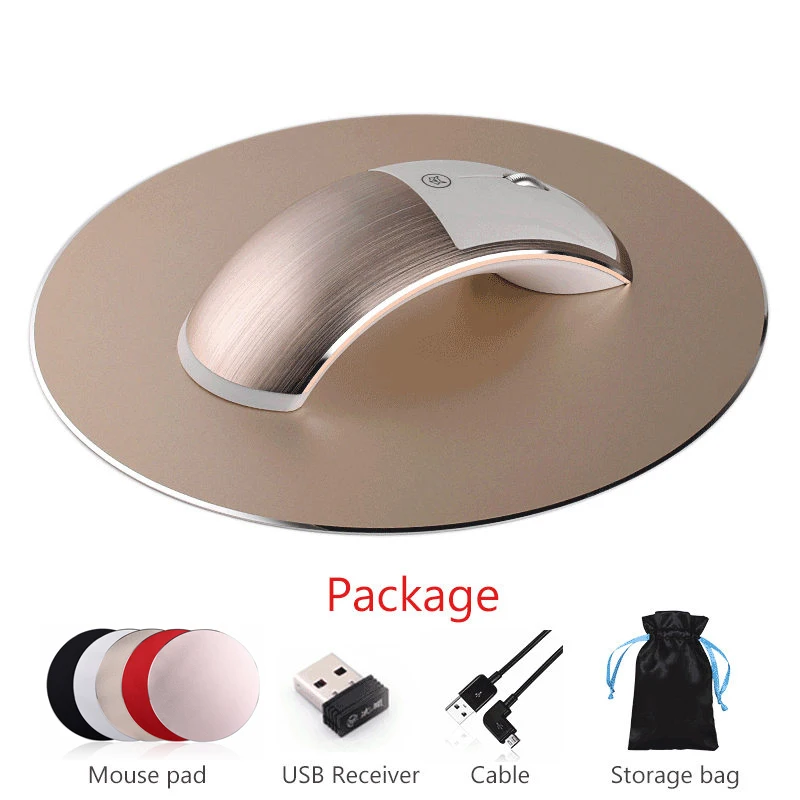 Gold 2,4G USB Беспроводная+ Bluetooth мышь перезаряжаемая Бесшумная игровая мышь для Macbook lenovo hp Dell Asus ноутбука ПК Компьютерные мыши - Цвет: Gold