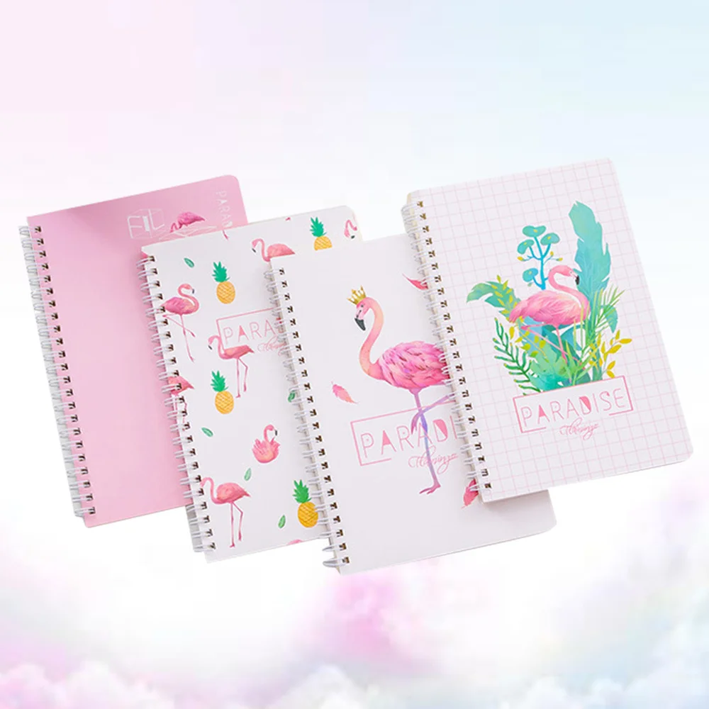 

4PCS A5 Small Fresh Coil Book Loose-leaf Notebook Pocket Notepad Office School Supplies Stationery (4 Models Are Issued