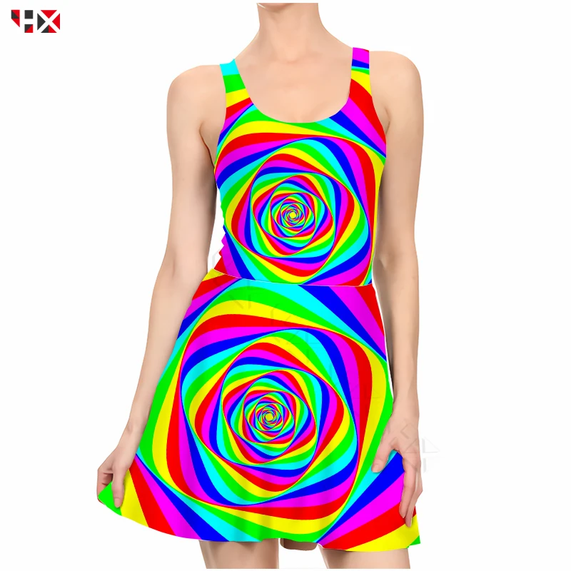 Женское плиссированное платье разноцветное с эффектом головокружения