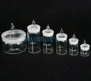 Стеклянная бутылка для взвешивания с крышкой из заземленного стекла, диаметр 10152025303540506070 мм
