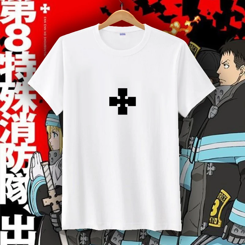 Футболка для косплея из аниме пожарная сила летняя футболка Shinra Kusakabe