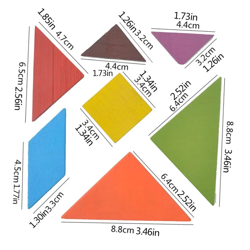 Tangram деревянный цвет Diy головоломки строительные блоки игрушки детские