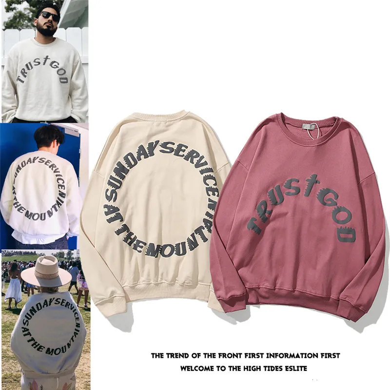 

Letter Print Harajuku Hoodies Men Distressed Washed streetwear Crewneck Sweatshirt Long Sleeve