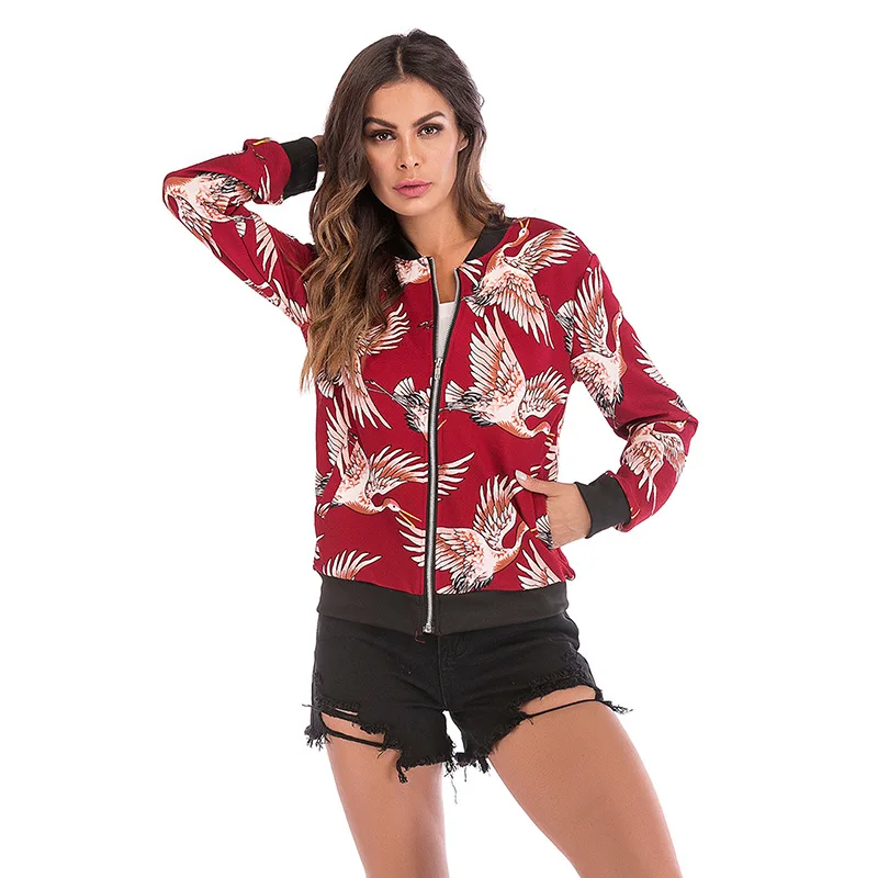 2020 Brand Spring New Long Sleeve Casual Baseball Jackets fashion Print Zipper Women Women's Sweatshirt | Женская одежда