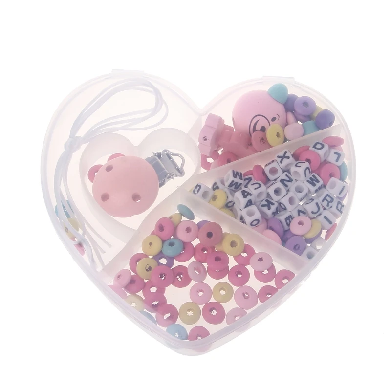 

Baby Pacifier Chain Set Unfinished Wooden Beads Diy Jewelry Pacifier Clips Gift Baby Pacifier Accessories