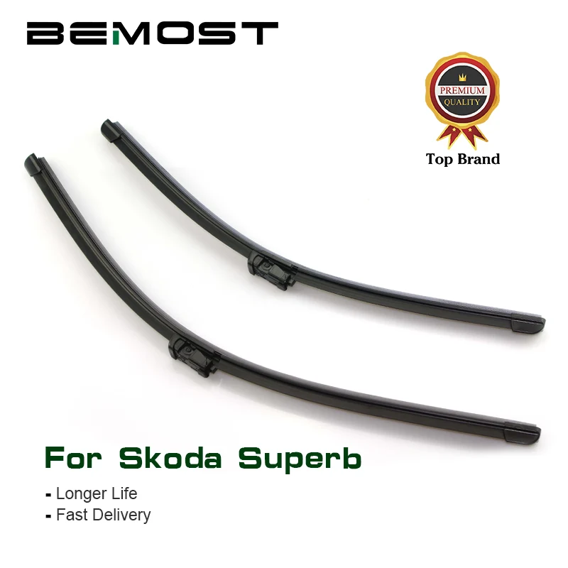 

BEMOST Car Wiper Blades Rubber For Skoda Superb B5 B6 B8,Model Year From 2001 To 2018 Fit Push Button/Side Pin/U Hook Arms