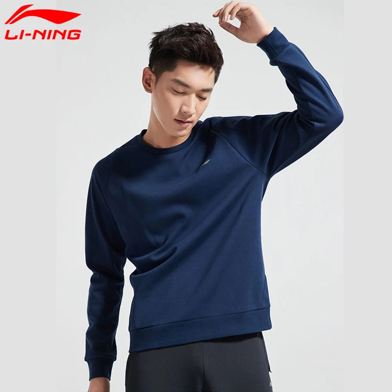 Li-Ning мужской тренировочный спортивный свитер с капюшоном, Классический крой, Флисовая теплая хлопковая подкладка, удобный спортивный свитер AWDN859 MWW1497