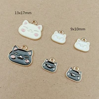 10pcspack lovely cat animal enamle charms metal pendant golden color earring diy fashion jewelry accessories