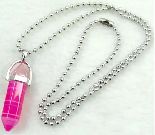 Ожерелье женское из нержавеющей стали с натуральным агатом