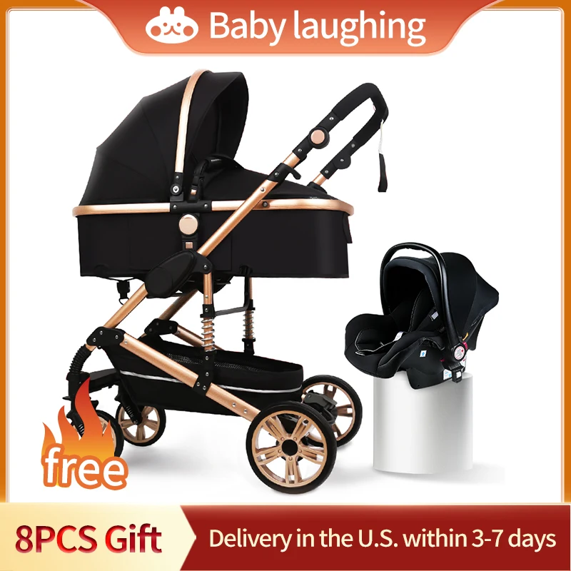 Luxury Baby Stroller High Landview 3 in 1 Portable Pushchair Pram Comfort for Newborn |